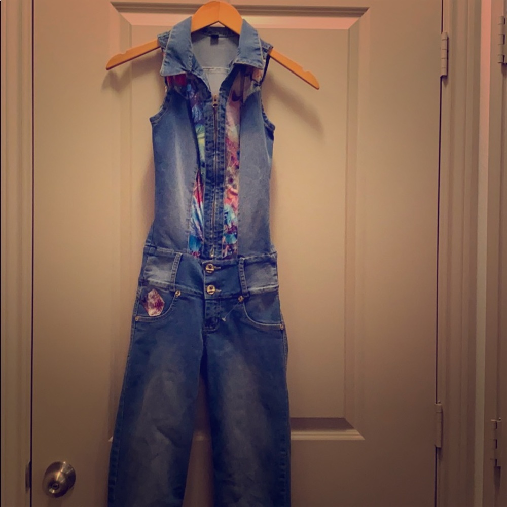 Brand new skinny jean overall made in Colombia